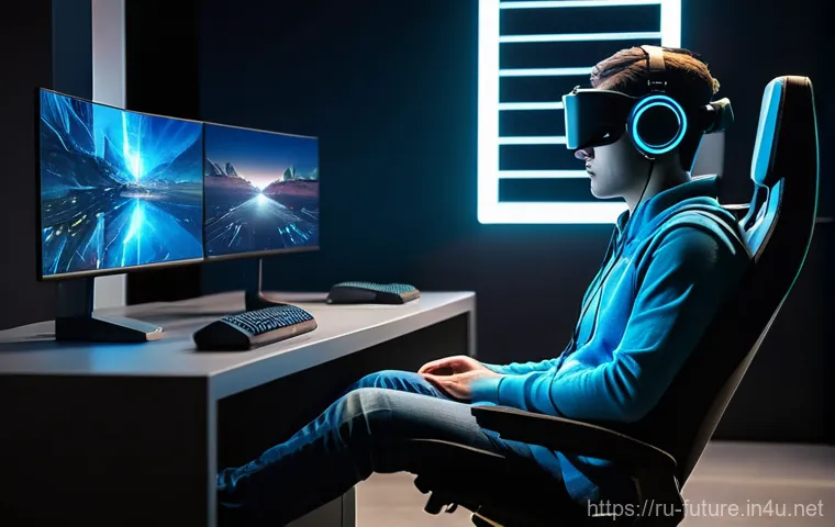 뇌 컴퓨터 인터페이스 전망 - **Prompt 1: Immersive Thought-Controlled Gaming**
A young person, approximately 18-25 years old,...